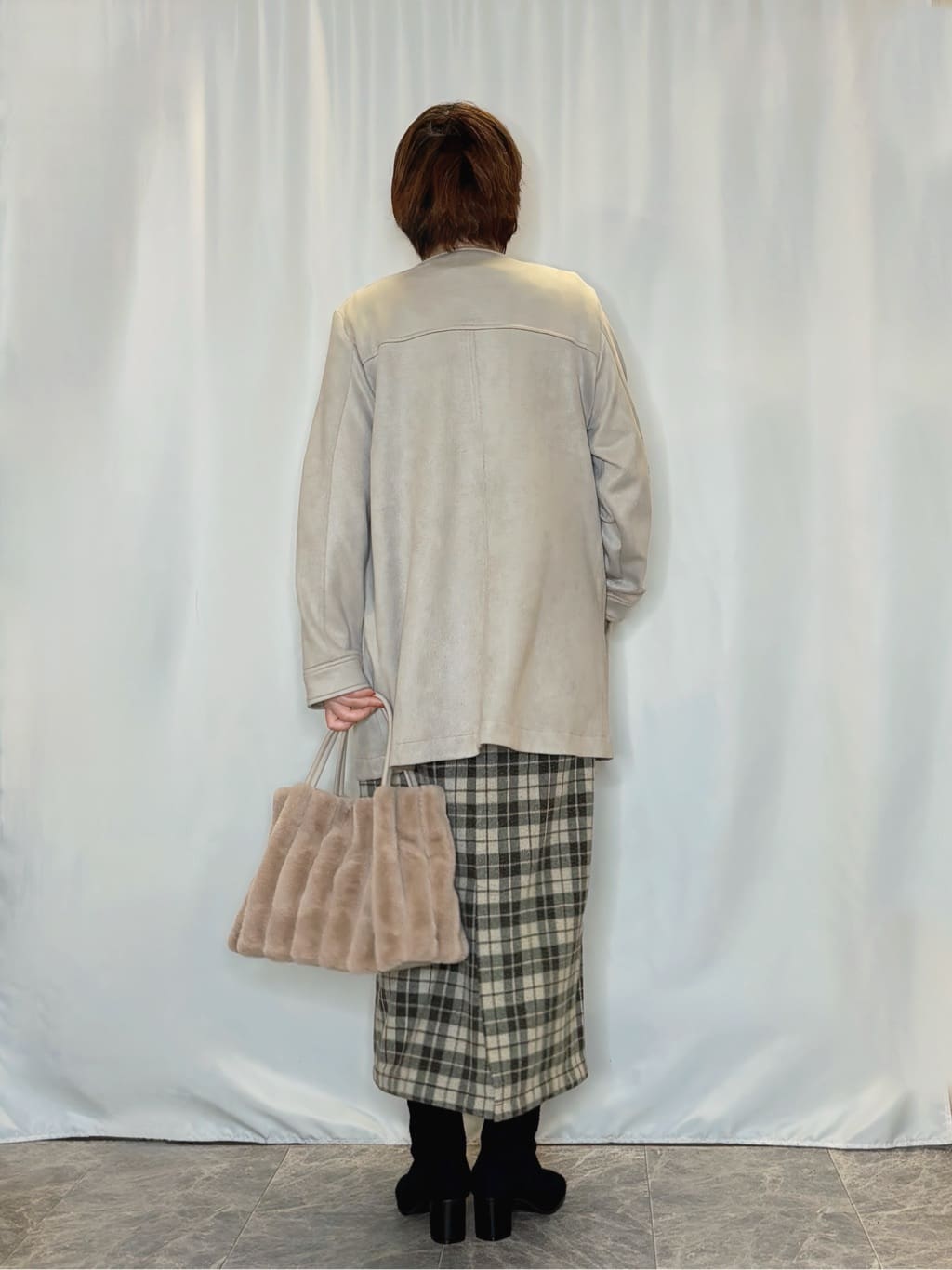 たみさんの「SHOO･LA･RUE｜【S-LL】上品さを纏う やわらかフェイクスエード ミドル丈ブルゾン」を使ったコーディネート