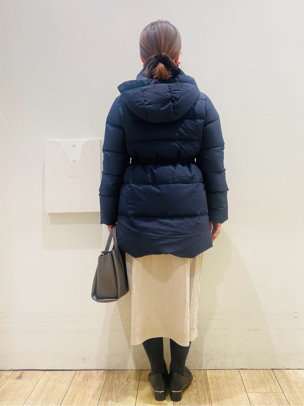 YUKOさんの「index｜KAWADAダウンドロストミドルコート【撥水／洗濯機OK／2WAY／静電気防止裏地】《XS～3L》」を使ったコーディネート