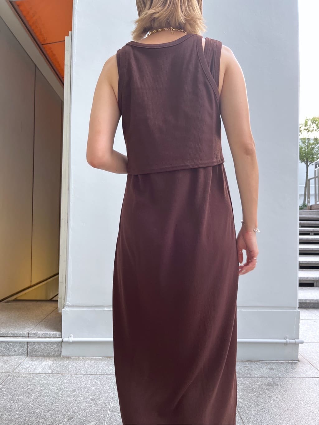 Harukaさんの「INDIVI｜タンクトップレイヤードワンピース」を使ったコーディネート