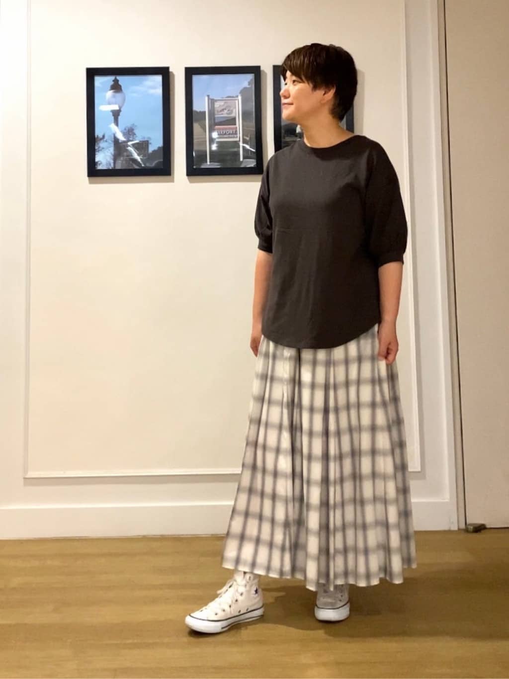 Hiroさんの「Dessin｜【360度可愛い/前後2WAY/洗える】ライトコットンヘンリーカットソー」を使ったコーディネート