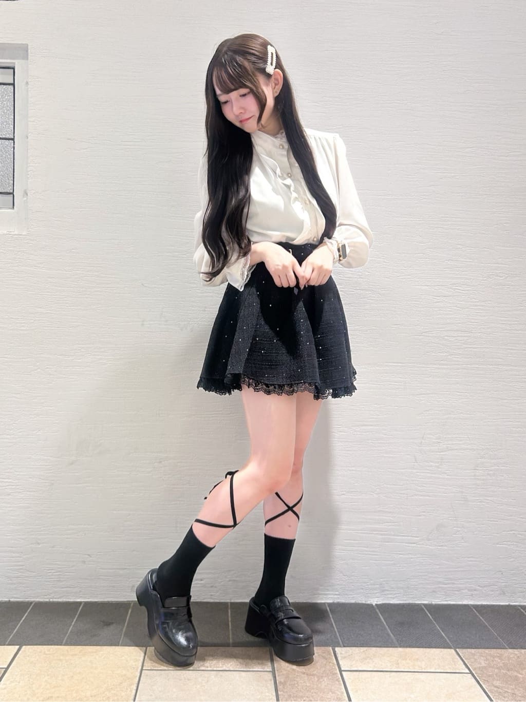 ゆうりさんの「ESPERANZA｜厚底サボローファー」を使ったコーディネート