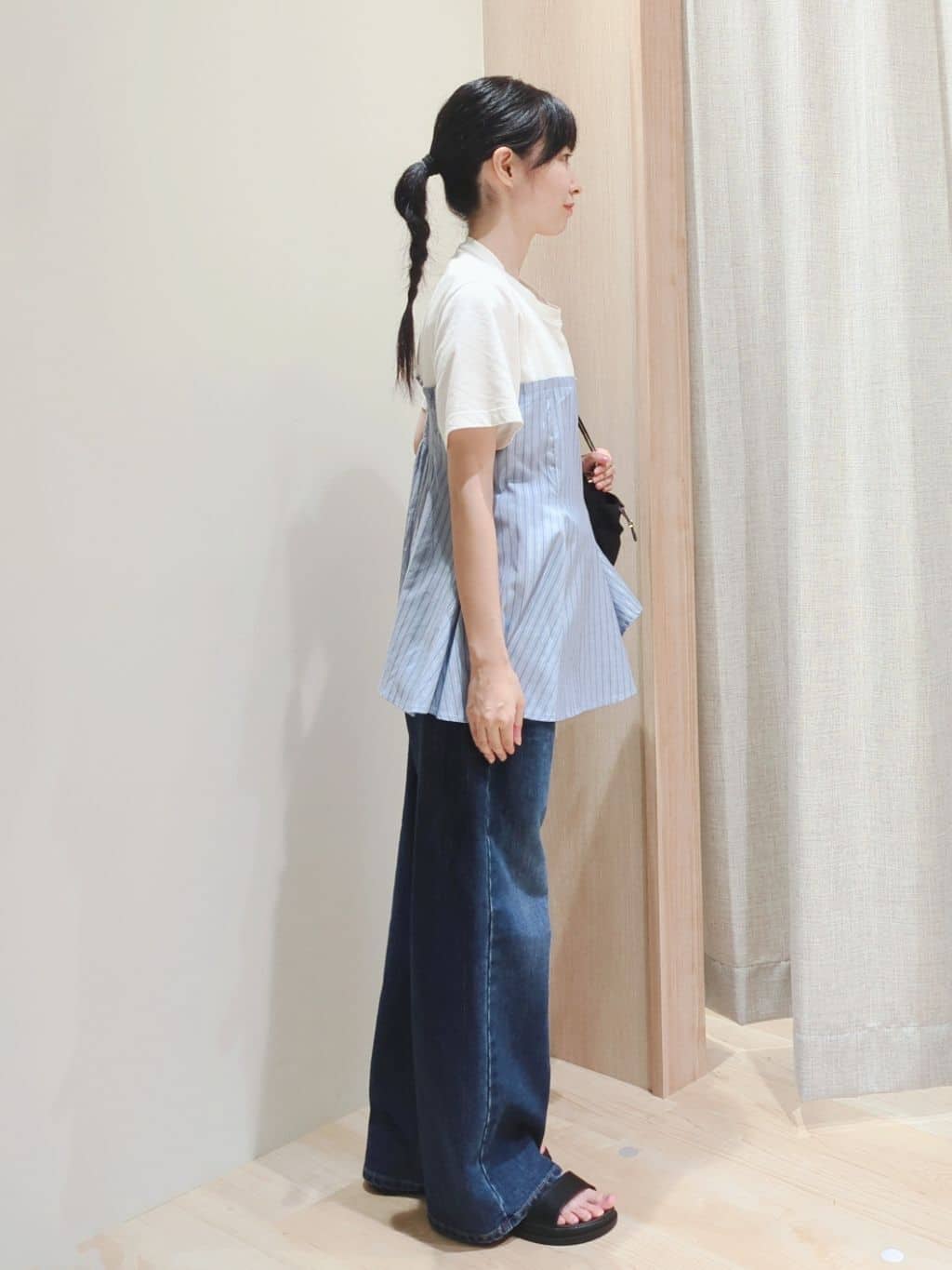 Yuiさんの「grove｜贅沢フレアーが高見え ドッキングビスチェT」を使ったコーディネート