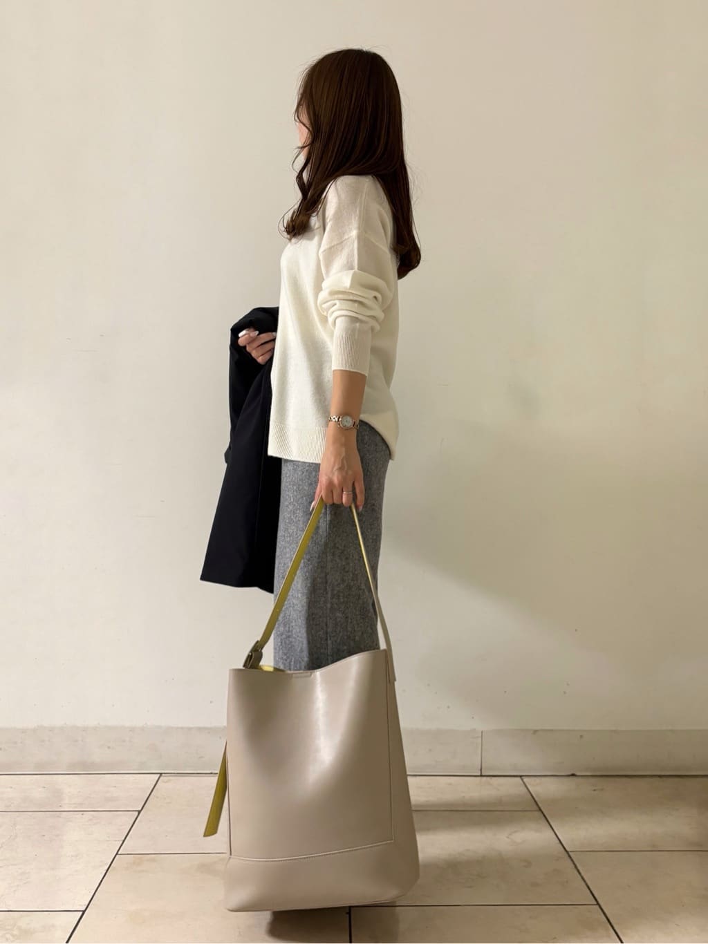 kahoさんの「INDIVI｜【超軽量／蓄熱】ライトパフチェスターコート」を使ったコーディネート
