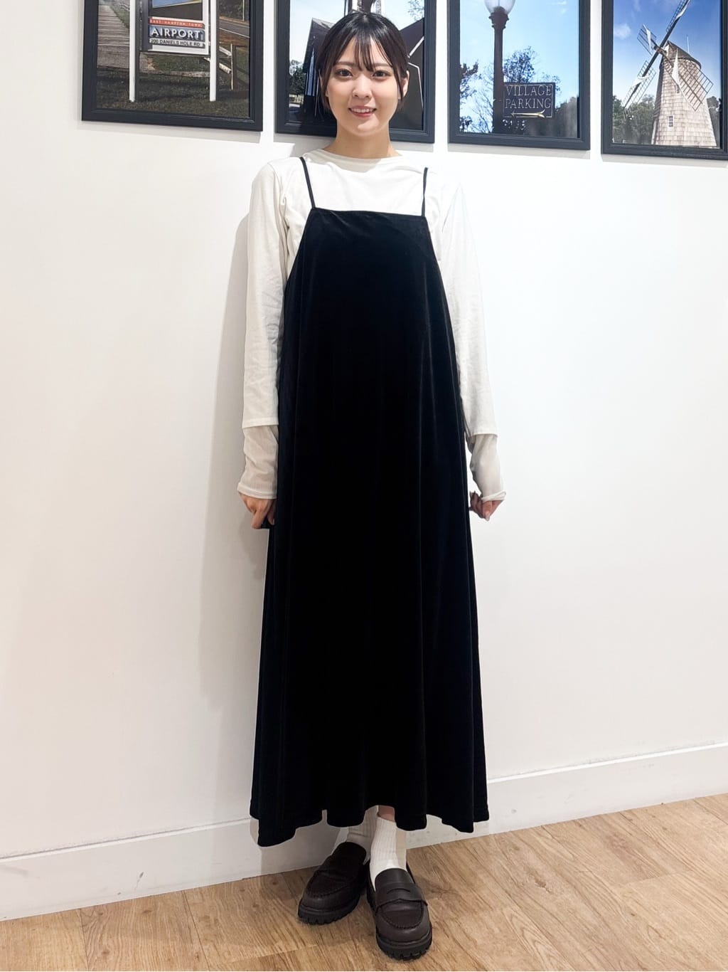 Ririkaさんの「Dessin｜【前後2WAY/洗える】ベロアワンピース」を使ったコーディネート
