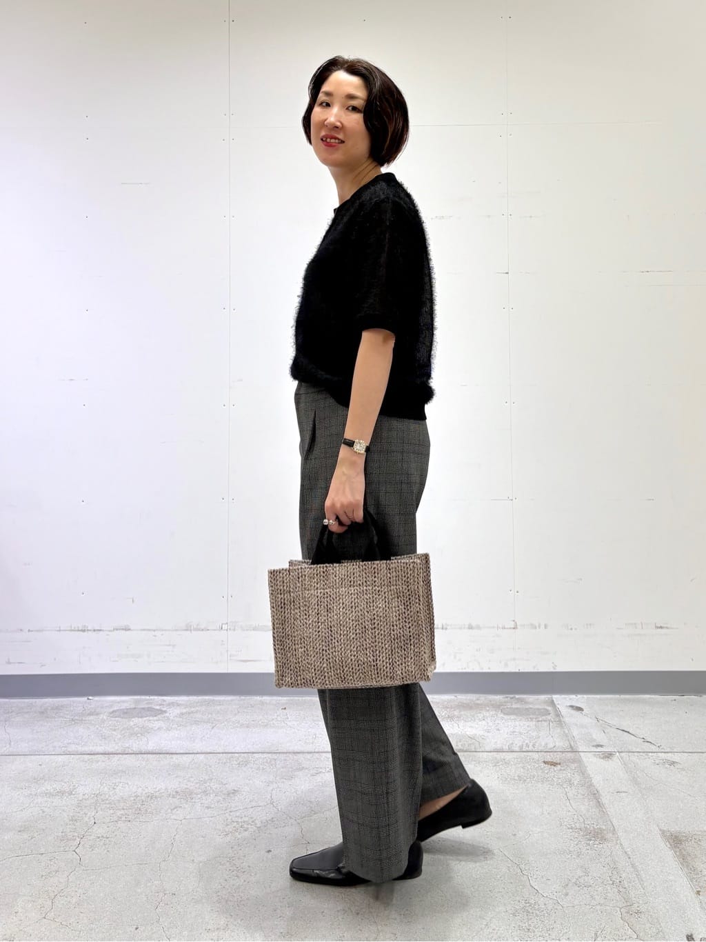 yuriさんの「INDIVI｜ツイードスモールトートバッグ」を使ったコーディネート