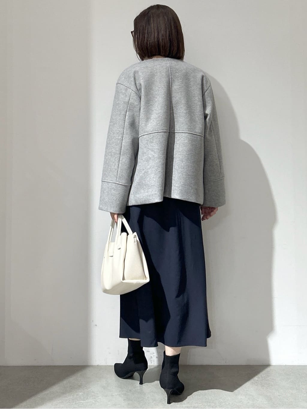 NAKAさんの「OPAQUE.CLIP｜ウールライクメルトンノーカラーコート【洗濯機洗い可】」を使ったコーディネート
