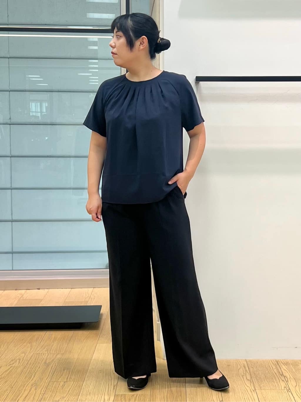 shimaさんの「INDIVI｜【軽く羽織れる！】ダブルジャケット」を使ったコーディネート