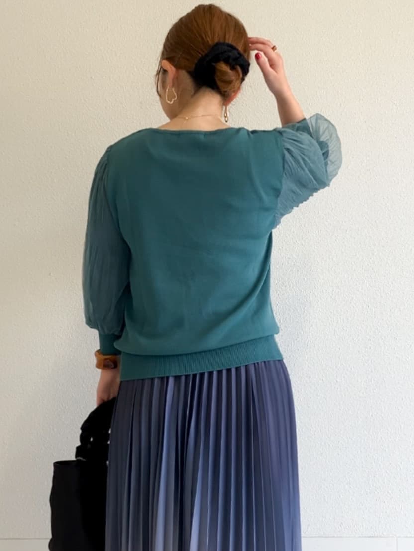 MIPPOさんの「index｜《5色展開》マジョリカプリーツスリーブニット【洗濯機洗い可】」を使ったコーディネート