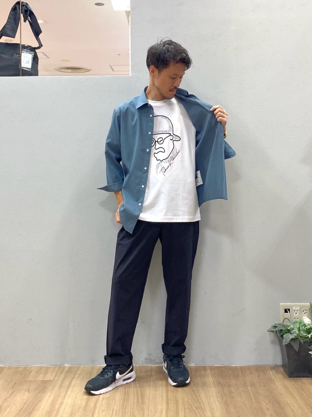 シュンさんの「TAKEO KIKUCHI｜【COOL CITY WEAR】DotAir（R）サッカー シャツ」を使ったコーディネート