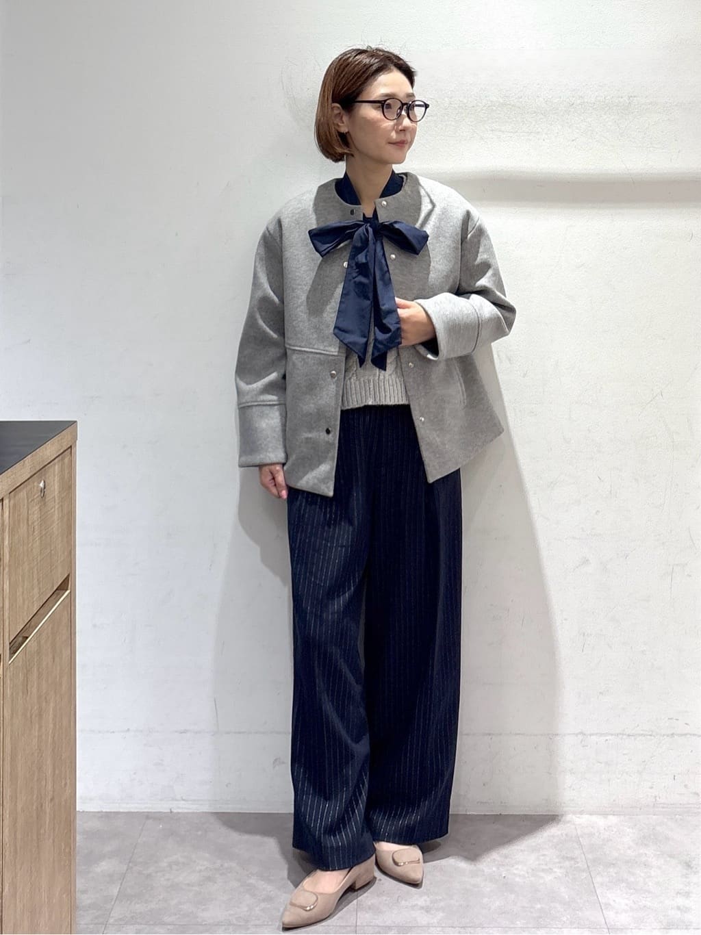 たけねぇさんの「OPAQUE.CLIP｜ウールライクメルトンノーカラーコート【洗濯機洗い可】」を使ったコーディネート