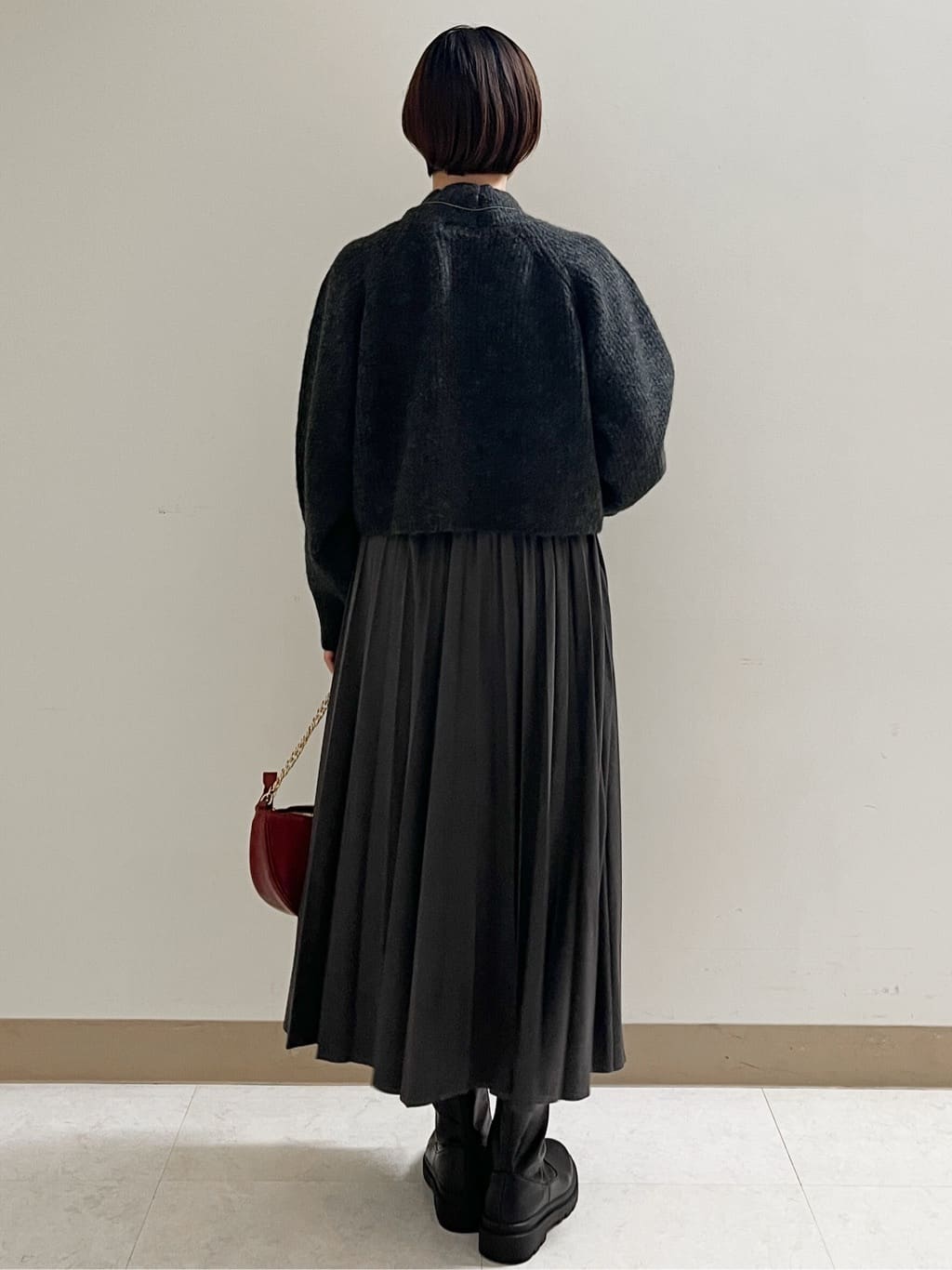 あかねさんの「OPAQUE.CLIP｜MIXミドルゲージショートあぜニット【洗濯機OK】」を使ったコーディネート
