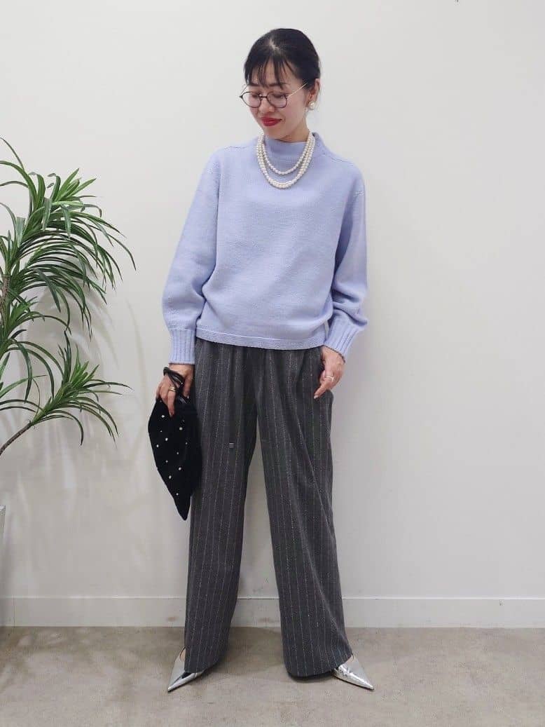 MUTSUKOさんの「UNTITLED｜【洗える】スポンディッシュ ボトルネックニット」を使ったコーディネート