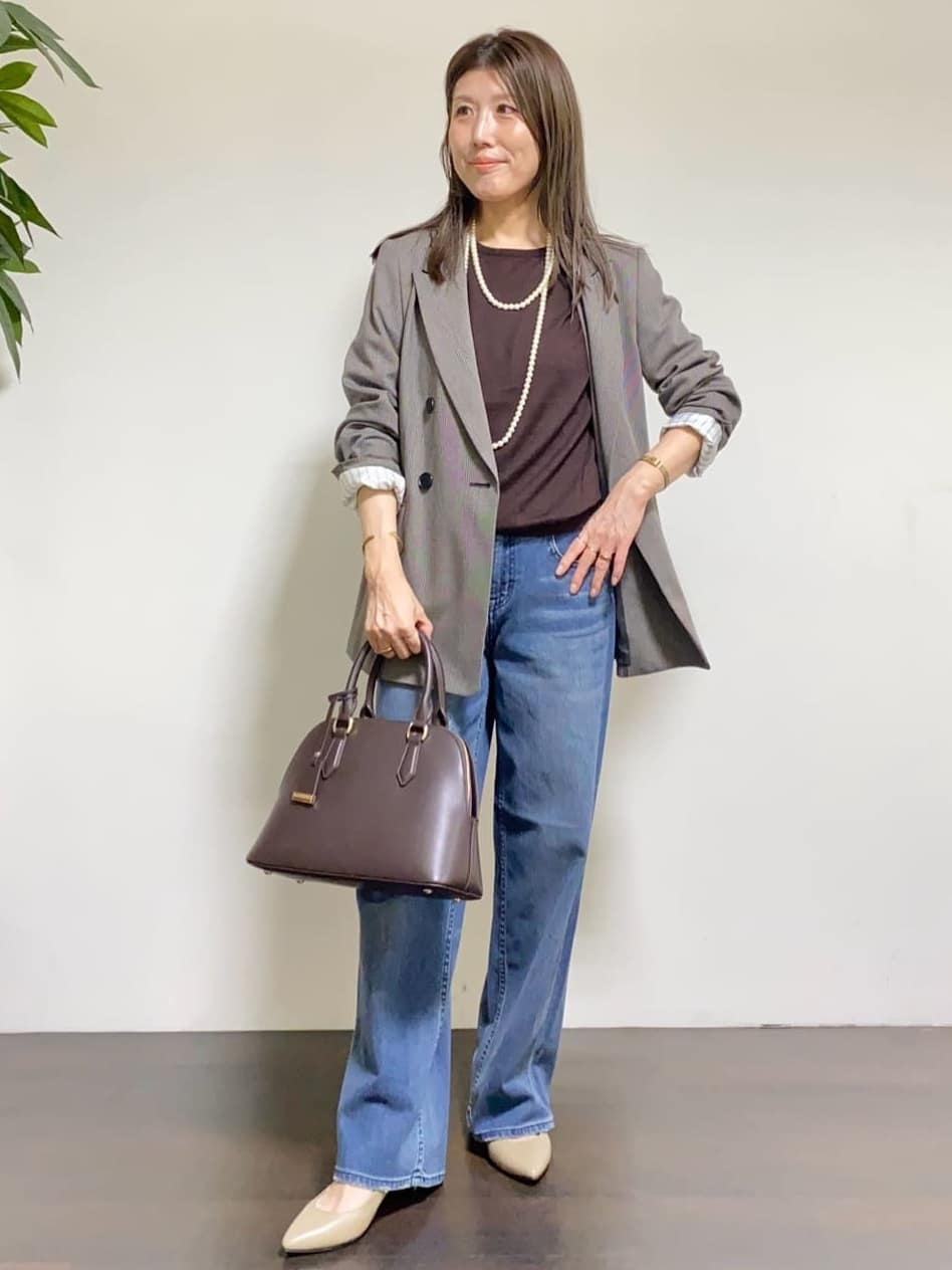 tomoさんの「UNTITLED｜【アンサンブル可/六分袖/洗える】ウールシルクニット」を使ったコーディネート