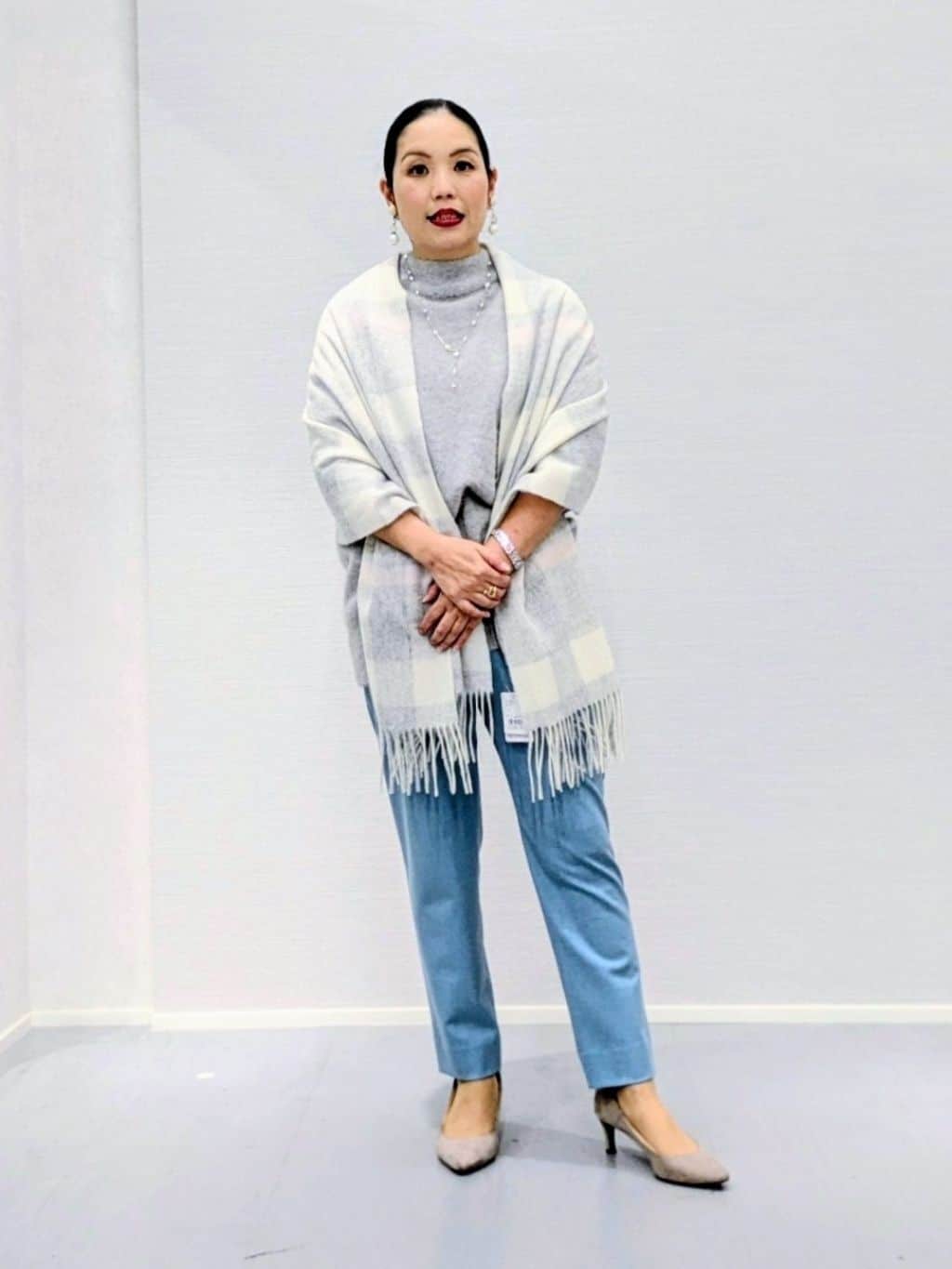 makkyさんの「UNTITLED｜【大人な品格/ふわふわニット】フォックスカシミヤ コクーンニット」を使ったコーディネート