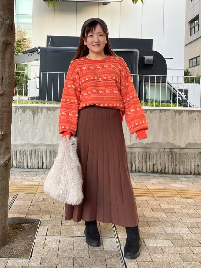 ゆっきーさんの「SHOO･LA･RUE｜【旭山動物園応援商品】ノルディック柄 モールニット」を使ったコーディネート