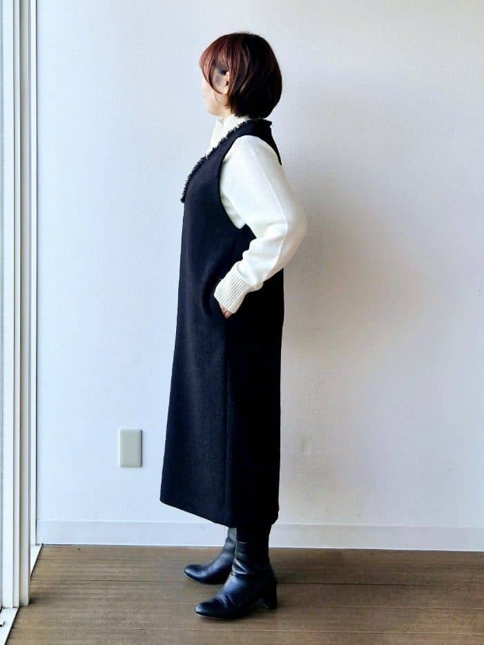 やじまさんの「UNTITLED｜【8色展開/洗える】ウールカシミヤ ハイネックニット」を使ったコーディネート
