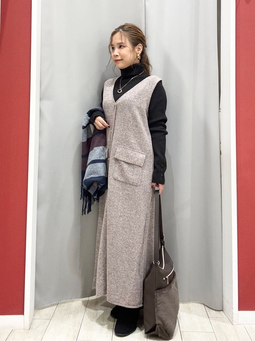 shioさんの「SHOO･LA･RUE｜起毛ニットブーツ」を使ったコーディネート
