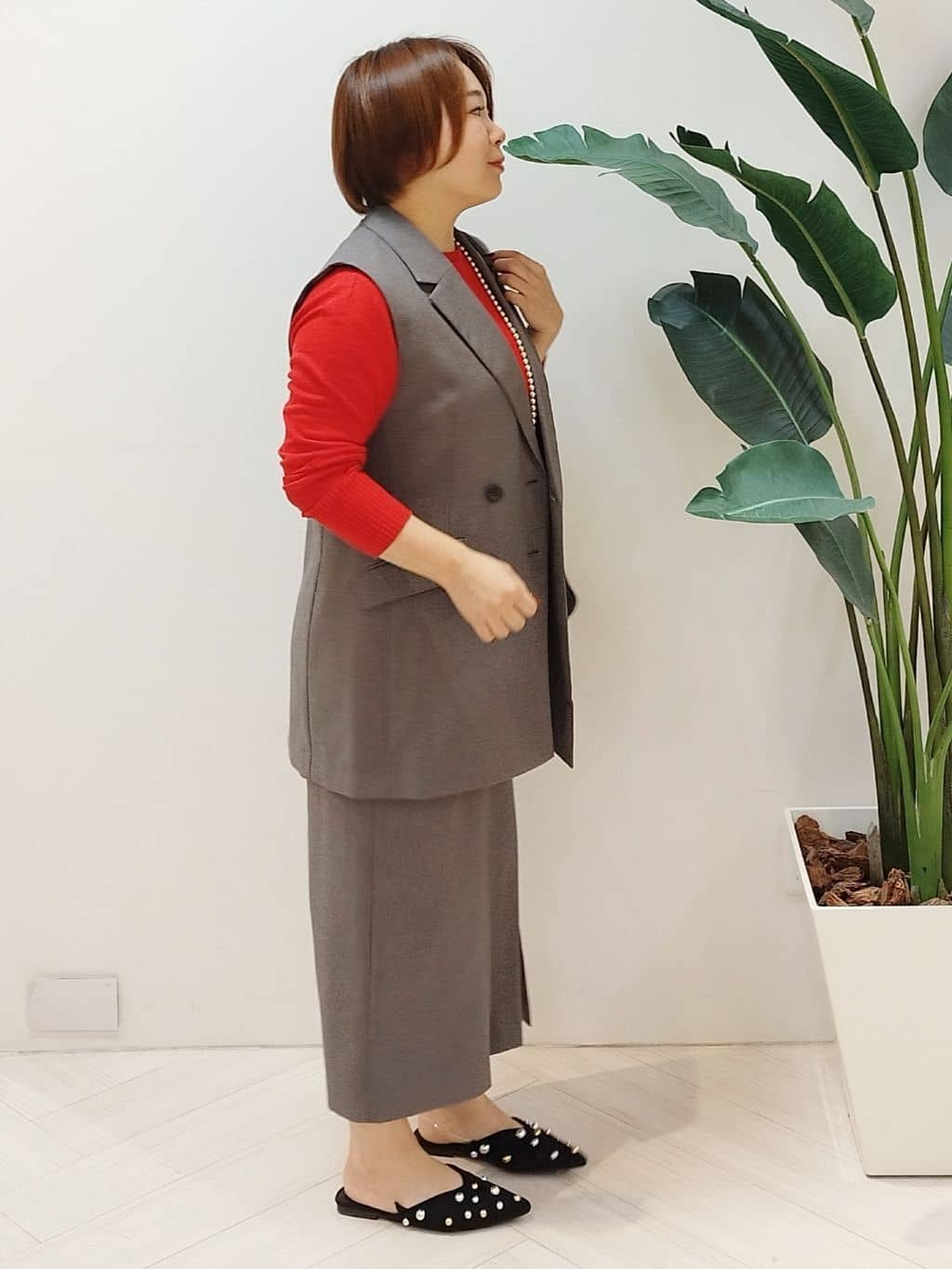 s u g iさんの「UNTITLED｜【セットアップ可/洗える】スラブナロースカート」を使ったコーディネート