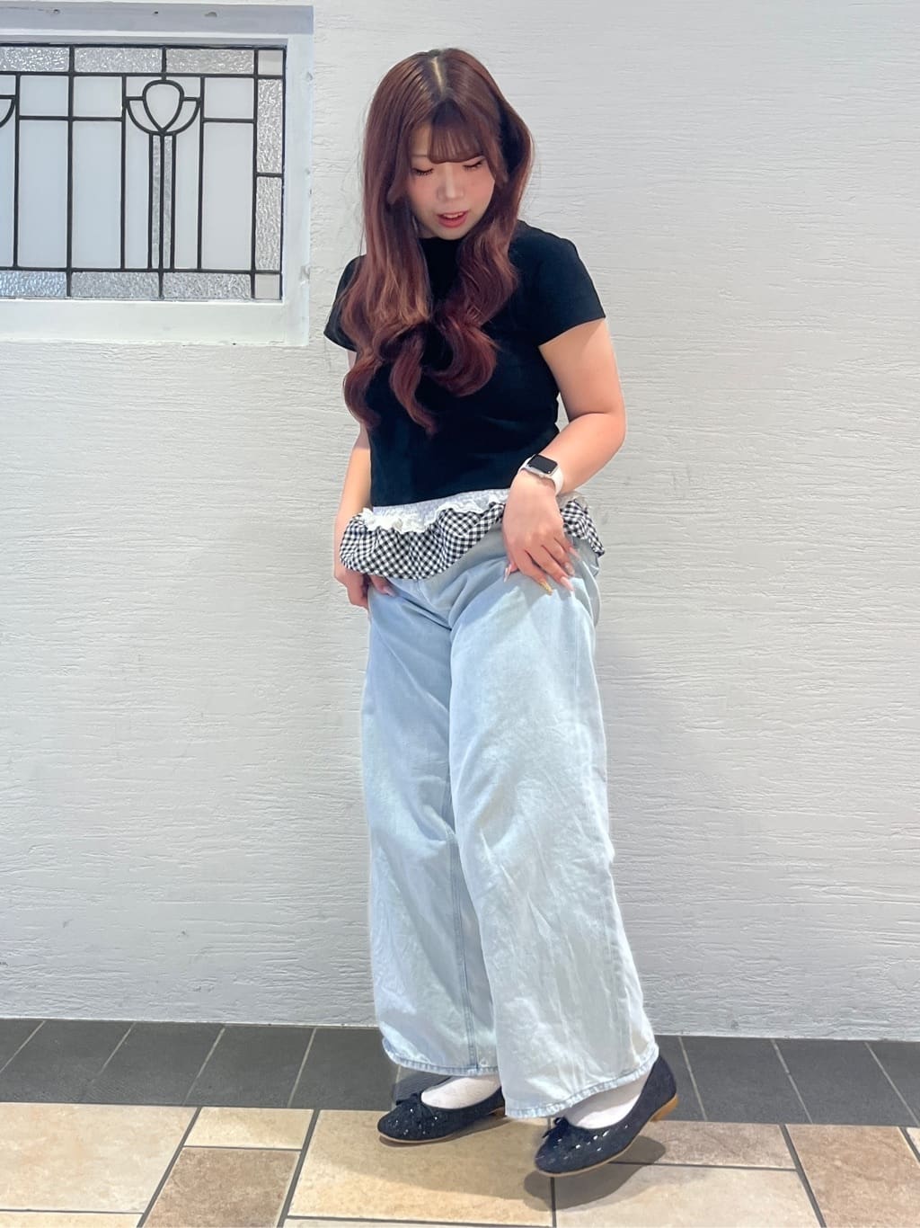 Nさんの「ESPERANZA｜【EC限定カラーあり】グリッターバレエシューズ」を使ったコーディネート