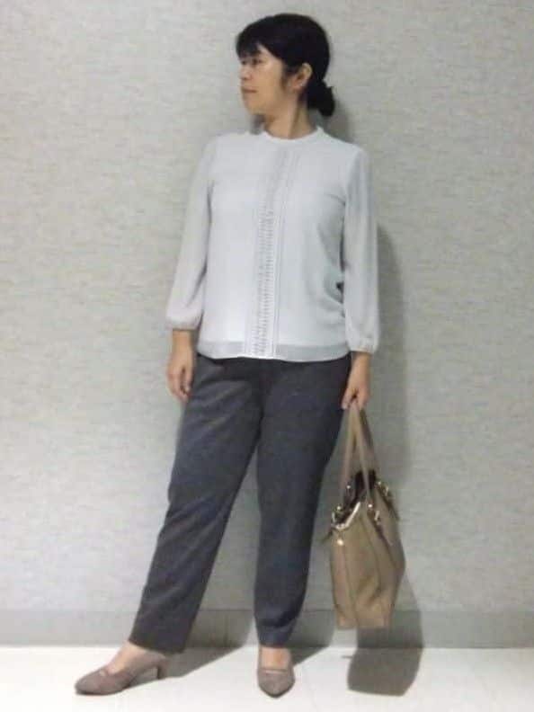 sakoさんの「Reflect｜【SS-4Lサイズ】スタンドネックブラウス」を使ったコーディネート