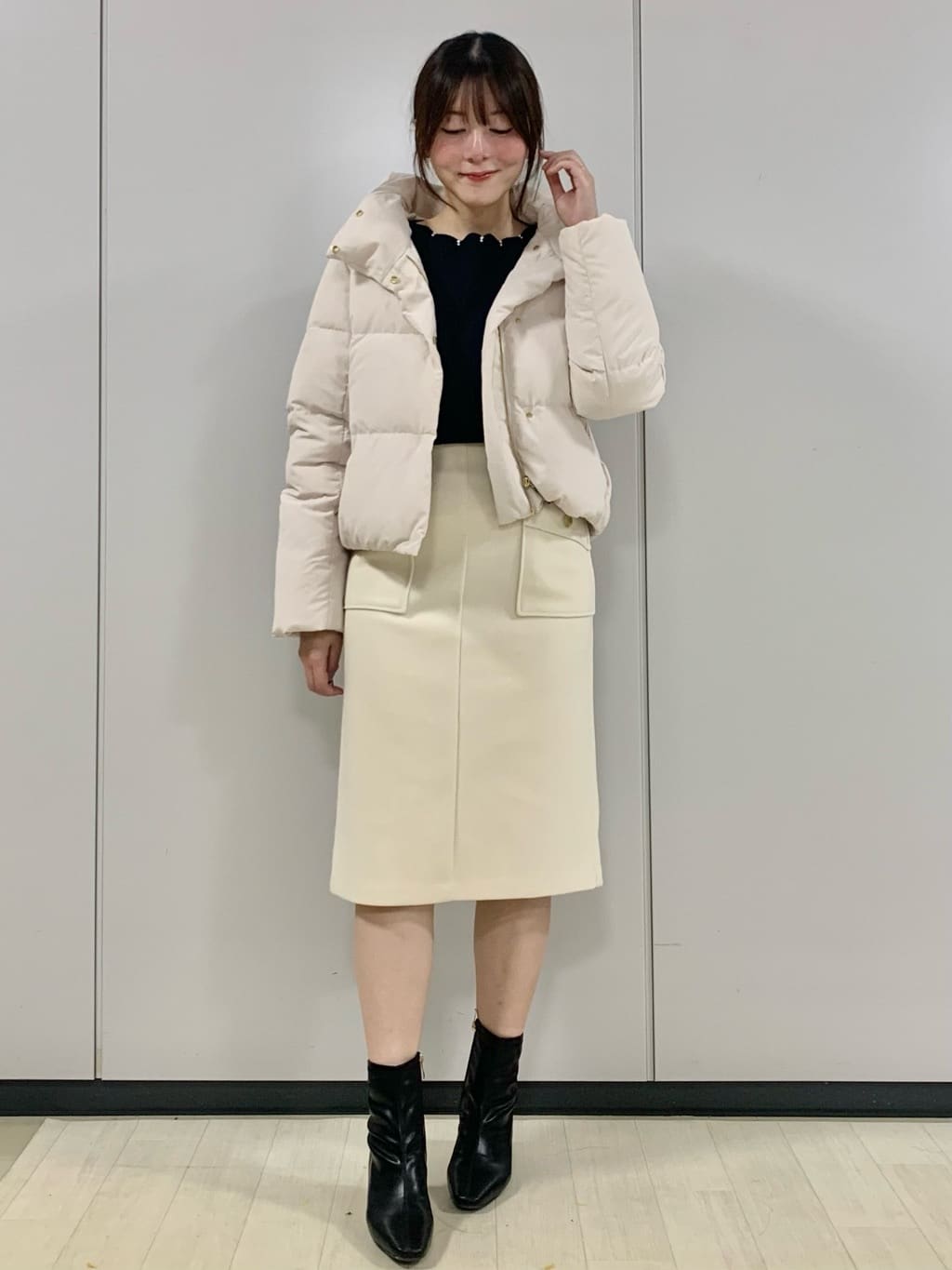 kasumiさんの「index｜KAWADAダウンショートコート【撥水／洗濯機OK／静電気防止裏地】《XS～LL》」を使ったコーディネート