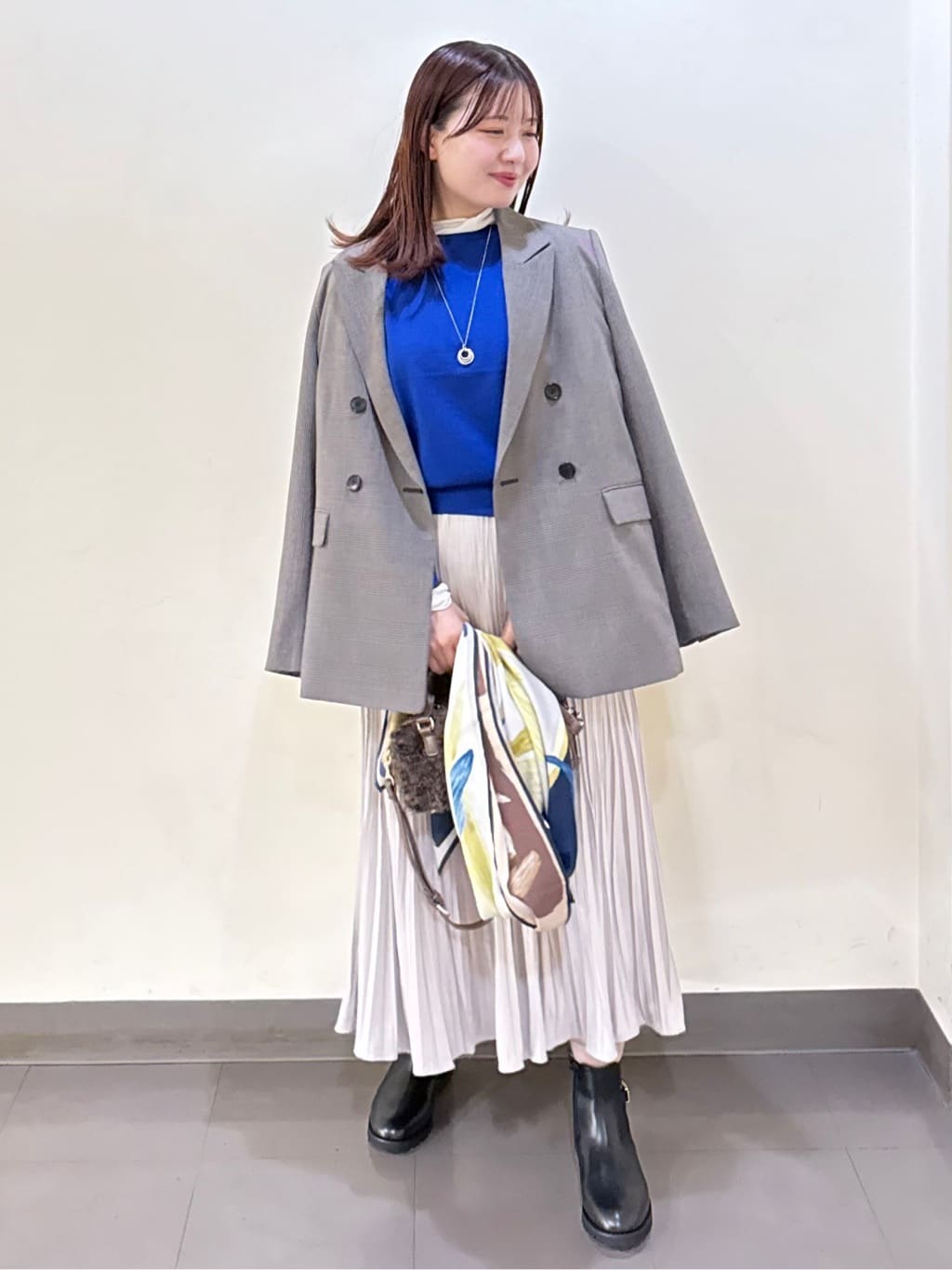 いくみさんの「UNTITLED｜【ハイネック/レイヤード/重ね着におすすめ】トリコットベロア シアーインナー」を使ったコーディネート