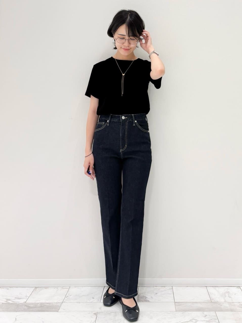 JIMAさんの「OPAQUE.CLIP｜フロッキーチュールTシャツ【洗濯機洗い可】」を使ったコーディネート