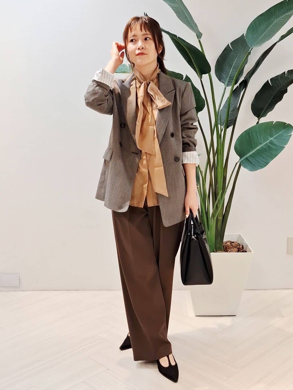 YuKaRiさんの「UNTITLED｜【セットアップ可】ウールライク ダブルブレストジャケット」を使ったコーディネート