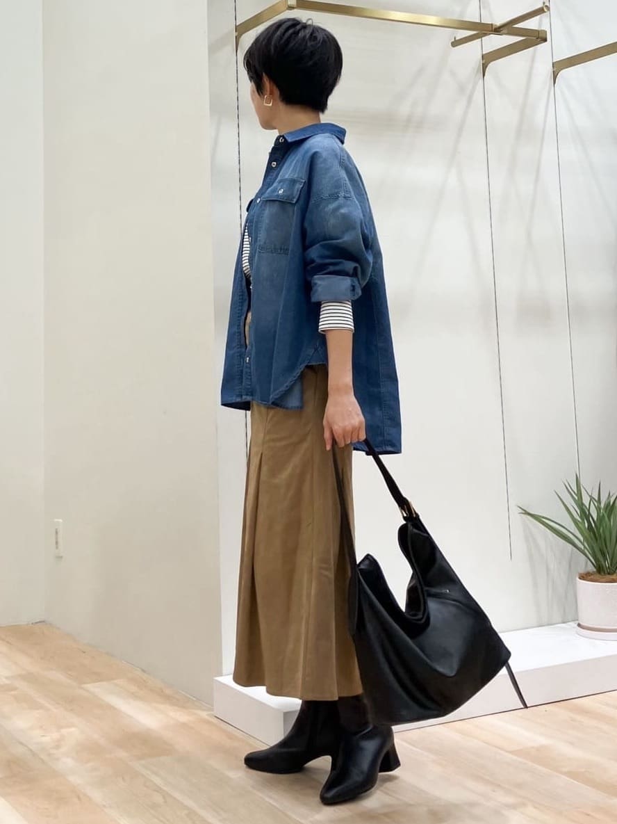Keiさんの「grove｜ボーダーアソートベーシックロンT」を使ったコーディネート