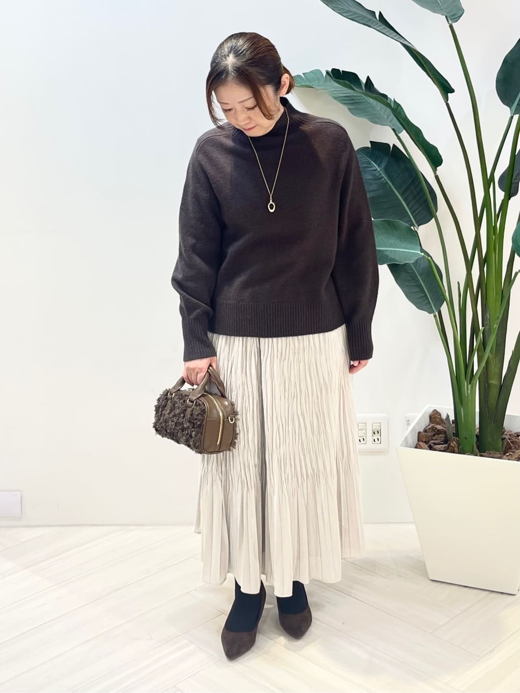 Tomoさんの「UNTITLED｜【8色展開/洗える】ウールカシミヤ ハイネックニット」を使ったコーディネート