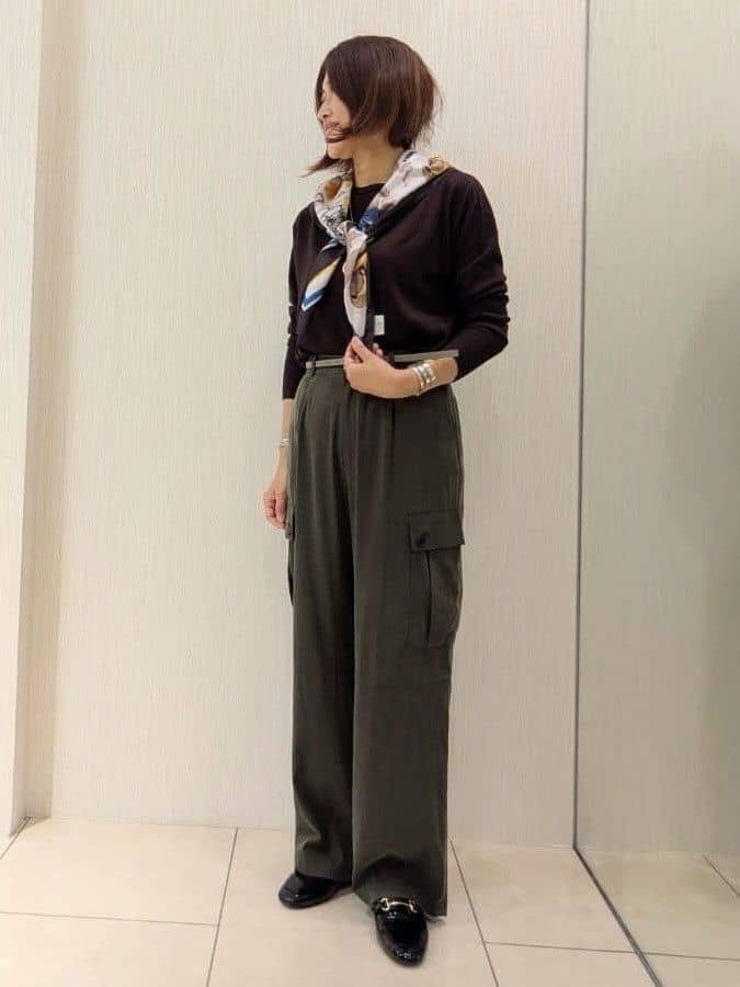 u-macoさんの「UNTITLED｜【8色展開/体型カバー】魅せるタイムレスニット」を使ったコーディネート