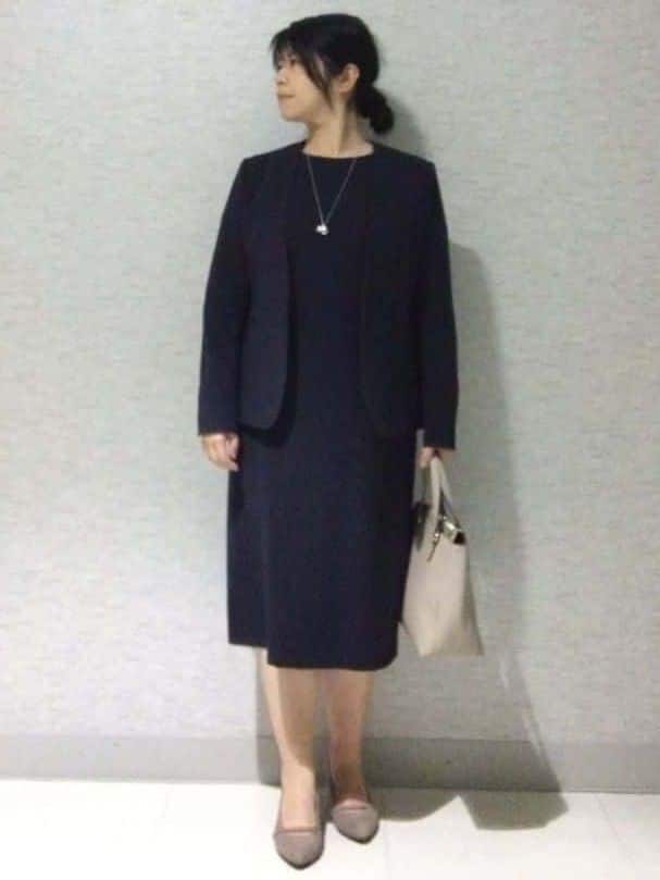 sakoさんの「Reflect｜【SS-4Lサイズ／通勤／セットアップ可】ノーカラージャケット」を使ったコーディネート