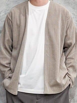 daiさんの「THE SHOP TK｜【セットでお買い得！】モールニットカーディガン＋長袖Tシャツ　洗濯機OK/吸水速乾・毛玉になりにくい」を使ったコーディネート