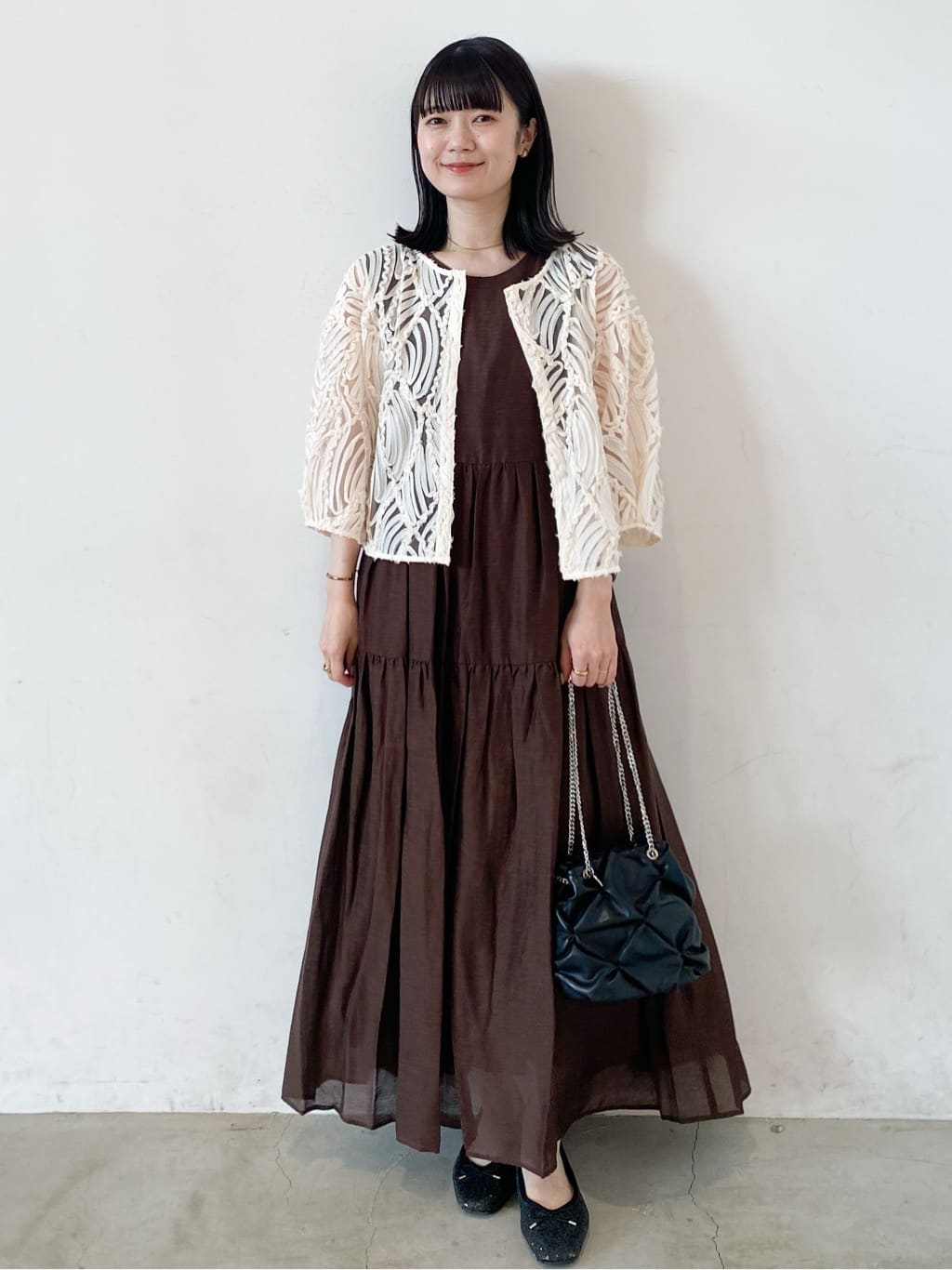 haruさんの「OPAQUE.CLIP｜シアー刺繍レース前開きブラウス【洗濯機洗い可】」を使ったコーディネート