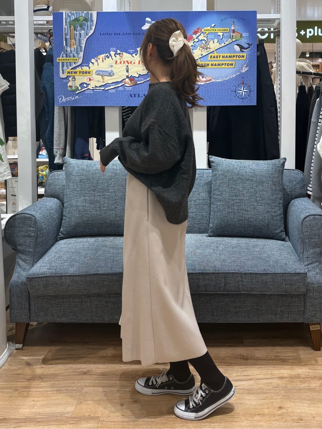 yuinaさんの「Dessin｜【洗える】クルーネックワイドニット」を使ったコーディネート