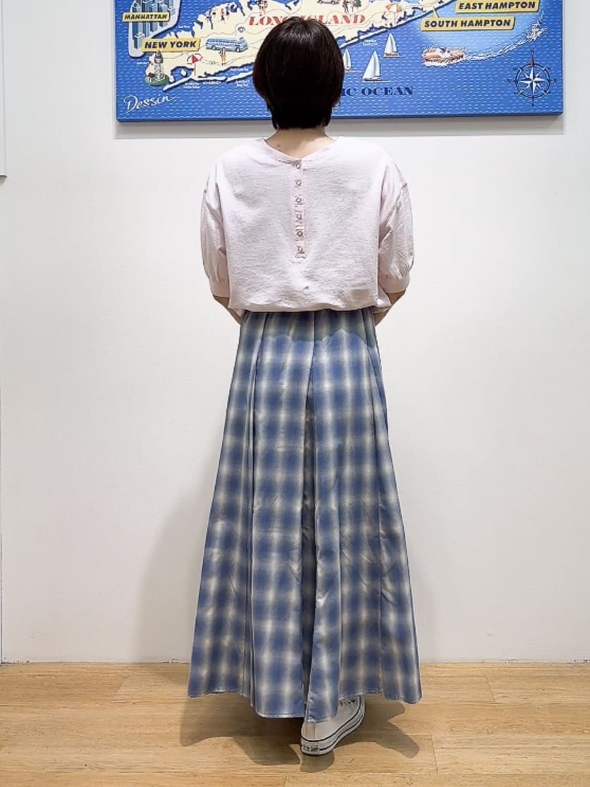 Hamaさんの「Dessin｜【360度可愛い/前後2WAY/洗える】ライトコットンヘンリーカットソー」を使ったコーディネート