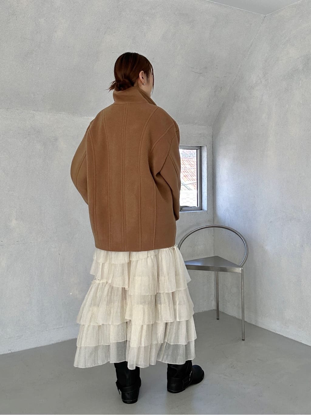 harunaさんの「CODE A｜wool volume short coat」を使ったコーディネート