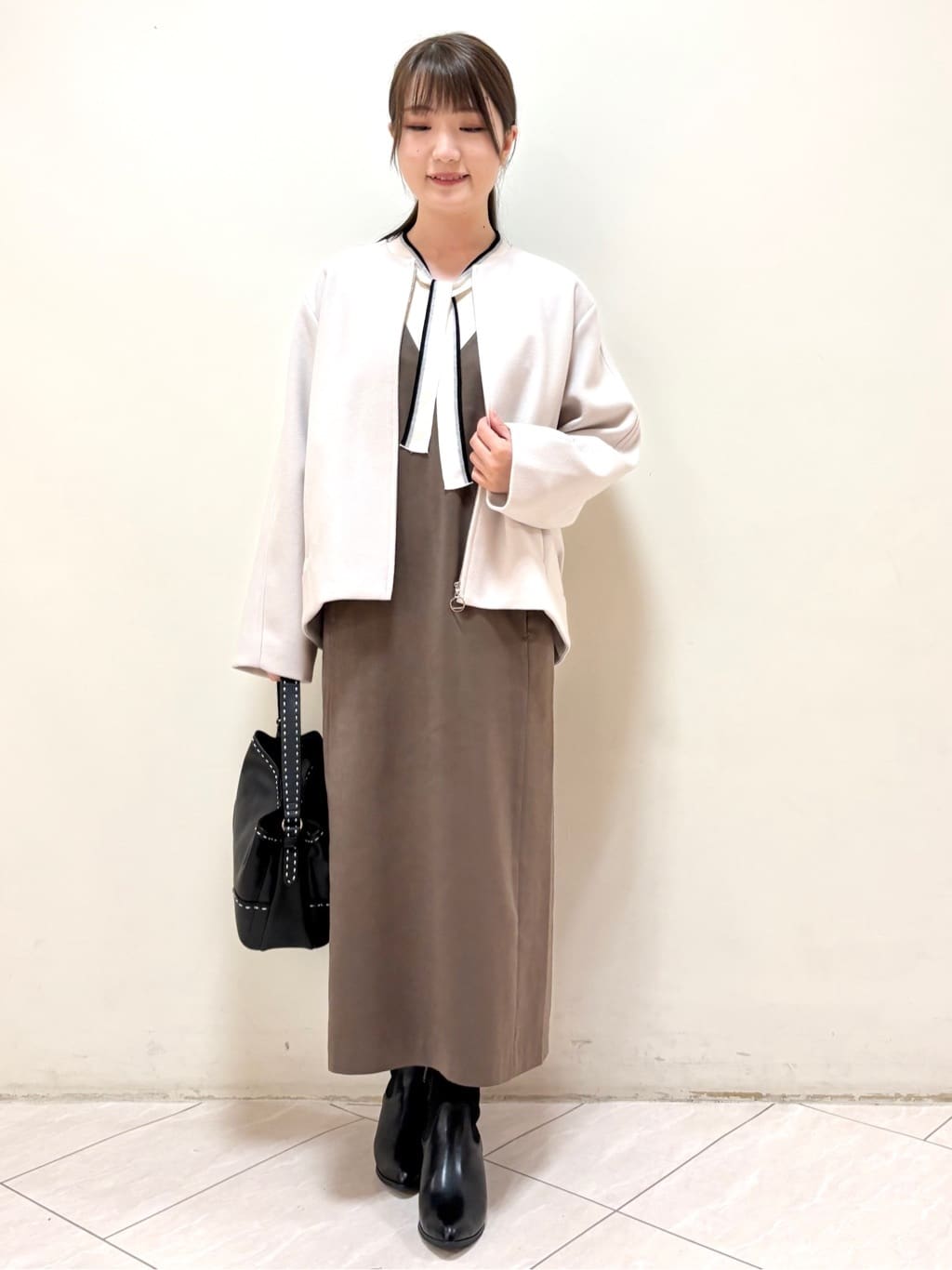 mikiさんの「Reflect｜【ゆったりシルエット】ジャージメルトンコクーンジャケット」を使ったコーディネート