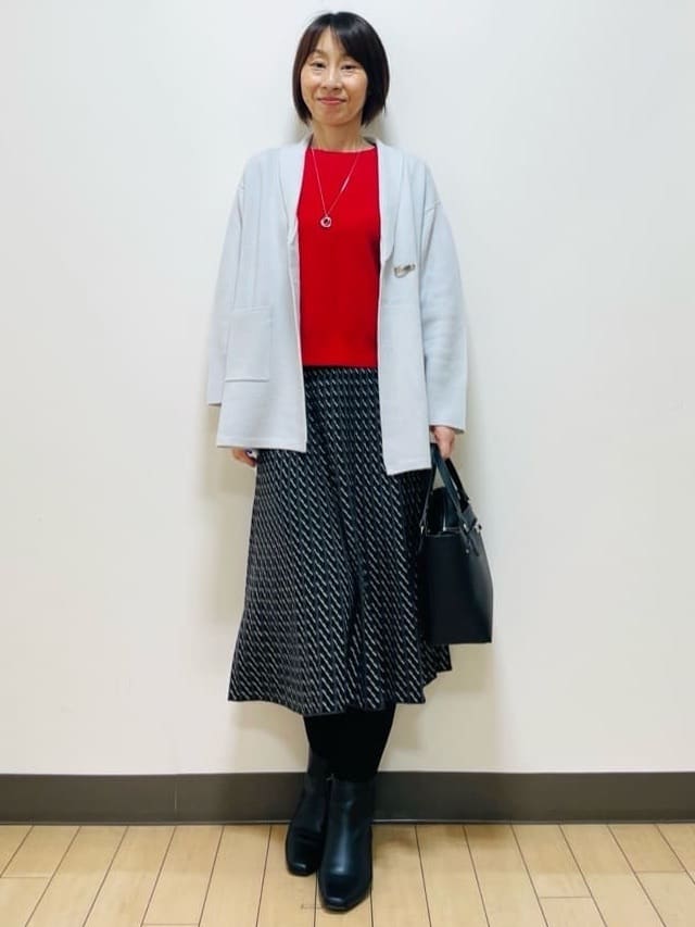 Riiさんの「Reflect｜【ライトアウター／気軽な羽織に◎】オフボディカーディガン」を使ったコーディネート