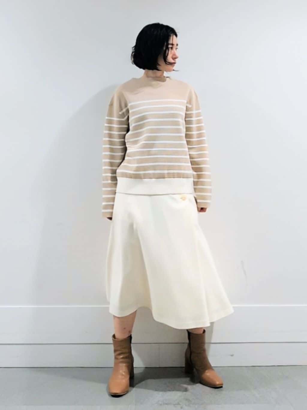 ミズタさんの「UNTITLED｜【洗える】モックネックミラノリブニット」を使ったコーディネート