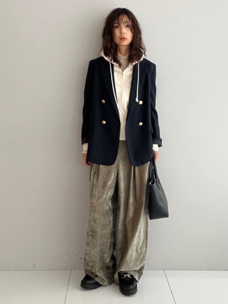 misaさんの「DRESSTERIOR｜デキシー吊裏毛ジップアップパーカ」を使ったコーディネート