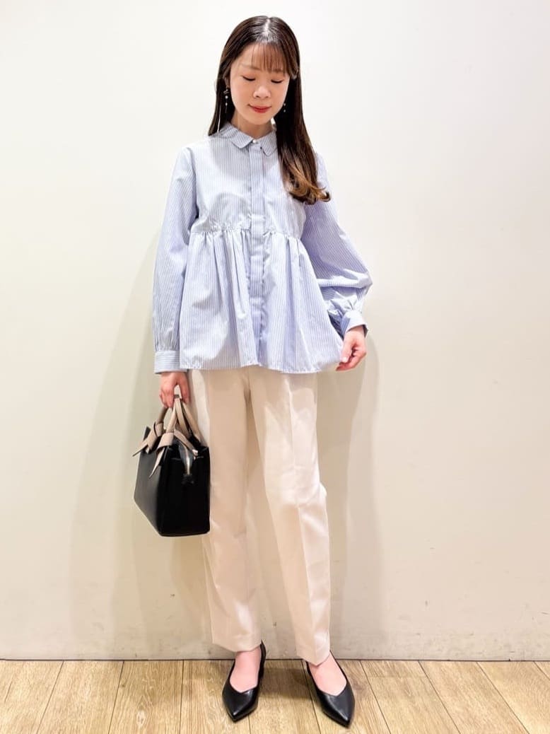 ayaさんの「index｜《XS-LLサイズ》ストレッチテーパードパンツ／セットアップ対応【洗濯機洗い可／イージーアイロン／防」を使ったコーディネート