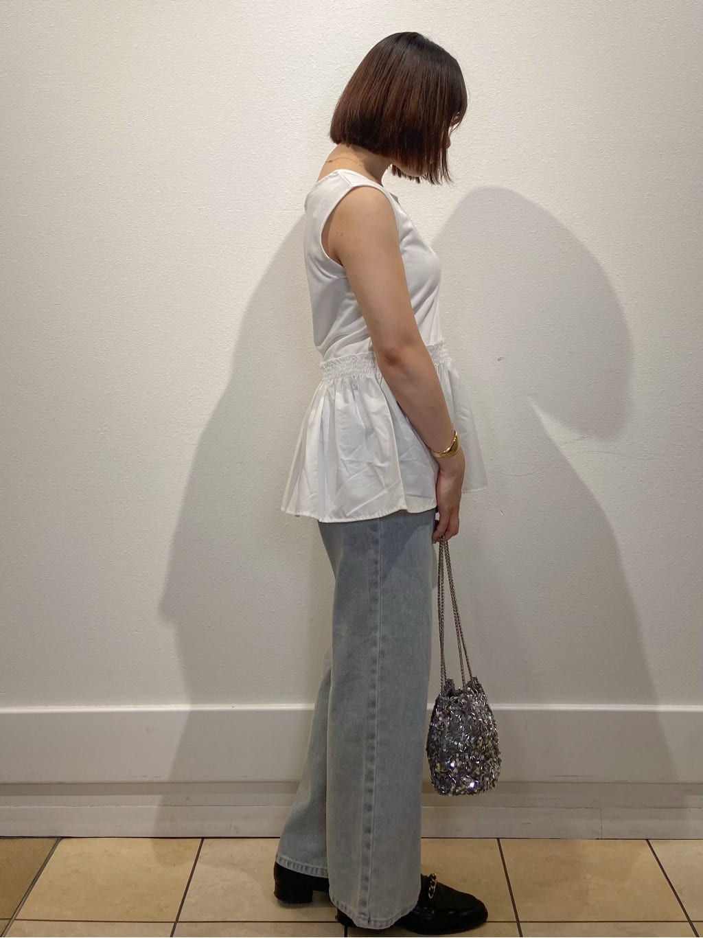 kimiさんの「index｜ノースリペプラムドッキングトップス【洗濯機洗い可／接触冷感】」を使ったコーディネート