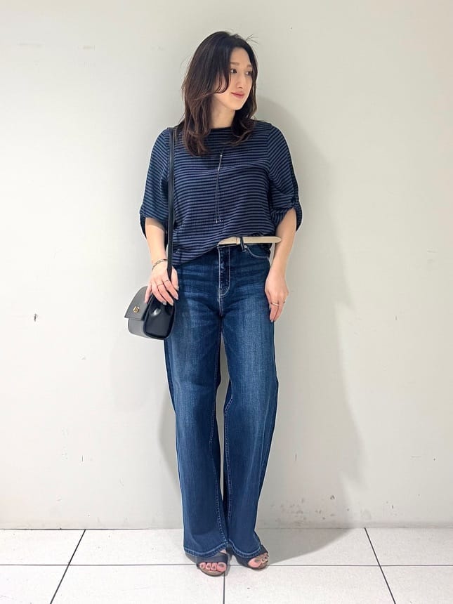 そんさんの「INDIVI｜【UVケア／吸汗速乾】凹凸素材ねじり袖トップス」を使ったコーディネート