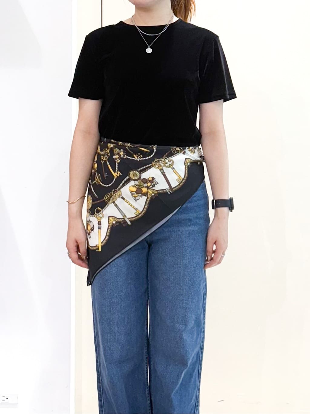 sayaさんの「OPAQUE.CLIP｜フロッキーチュールTシャツ【洗濯機洗い可】」を使ったコーディネート