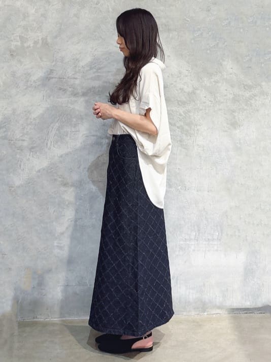 misaさんの「THE SHOP TK｜【インしなくても決まる】スキッパーシャツ/接触冷感/防シワ/速乾」を使ったコーディネート