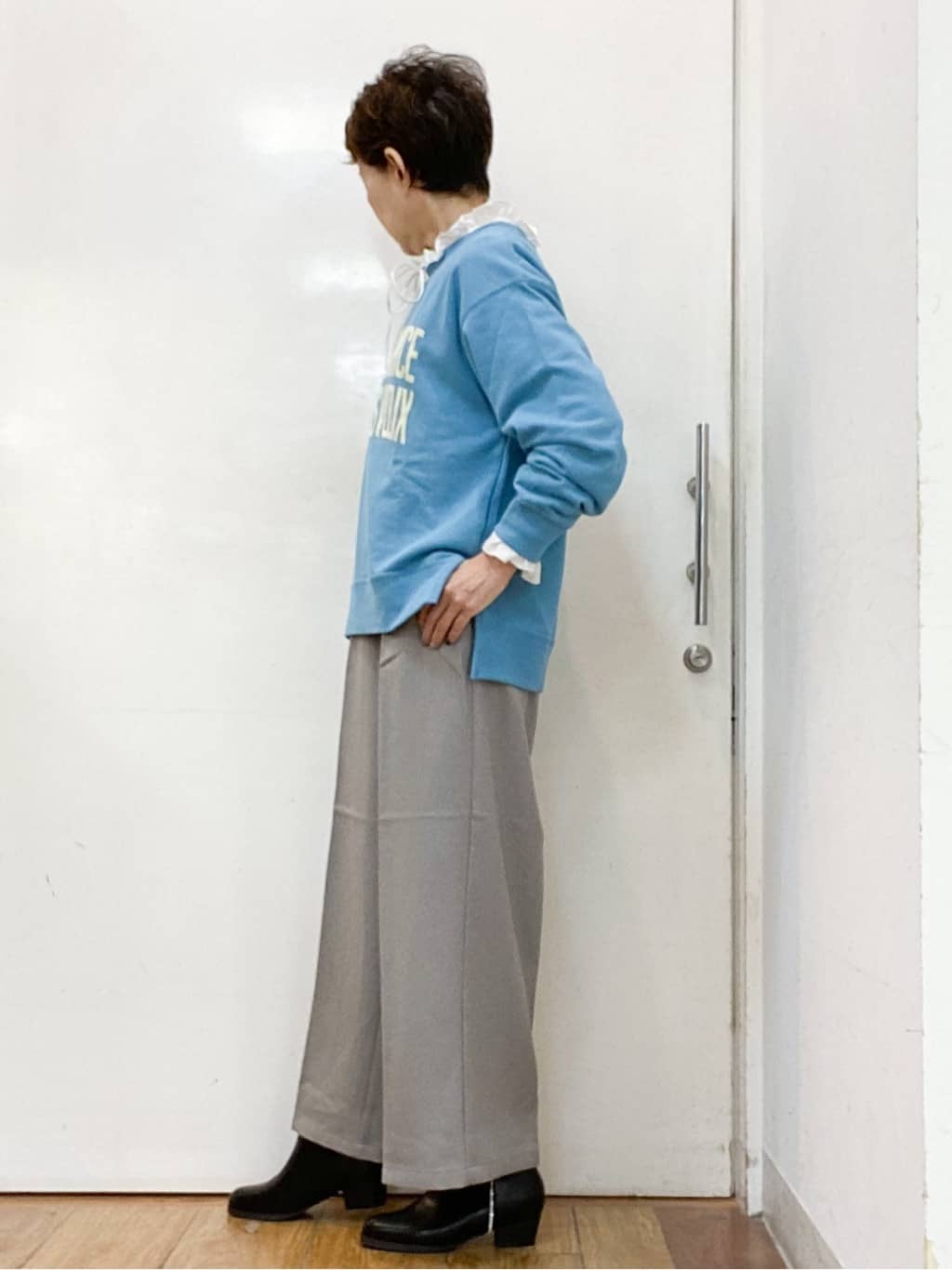 みぃさんの「SHOO･LA･RUE｜【高レビュー/2WAY】きれい見えで上品な ストライプファートートバッグ」を使ったコーディネート