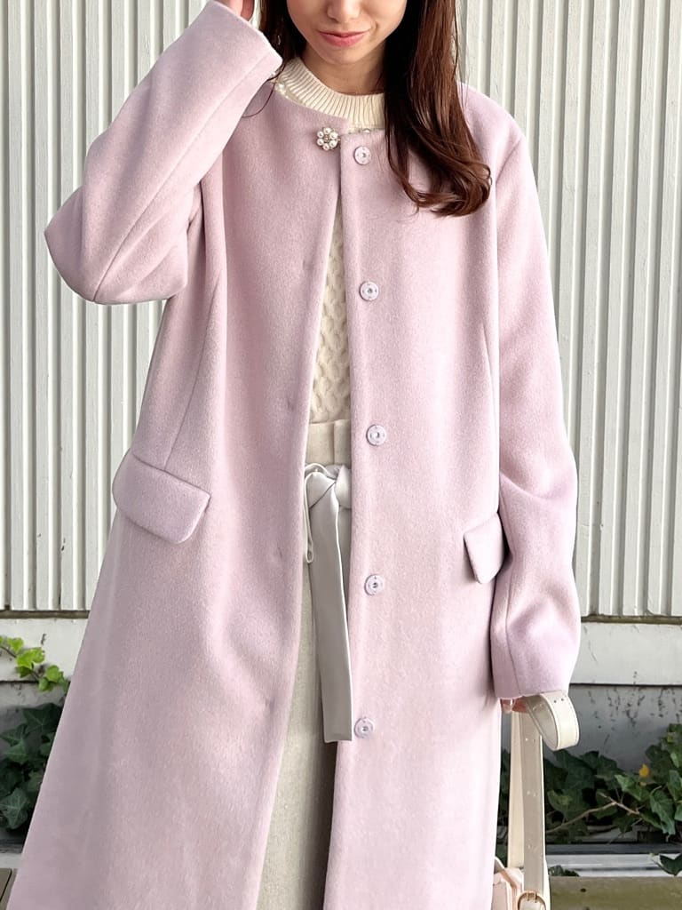 はばさんの「Couture brooch｜【上品華やか・通勤】ラメツイード ワイドパンツ」を使ったコーディネート