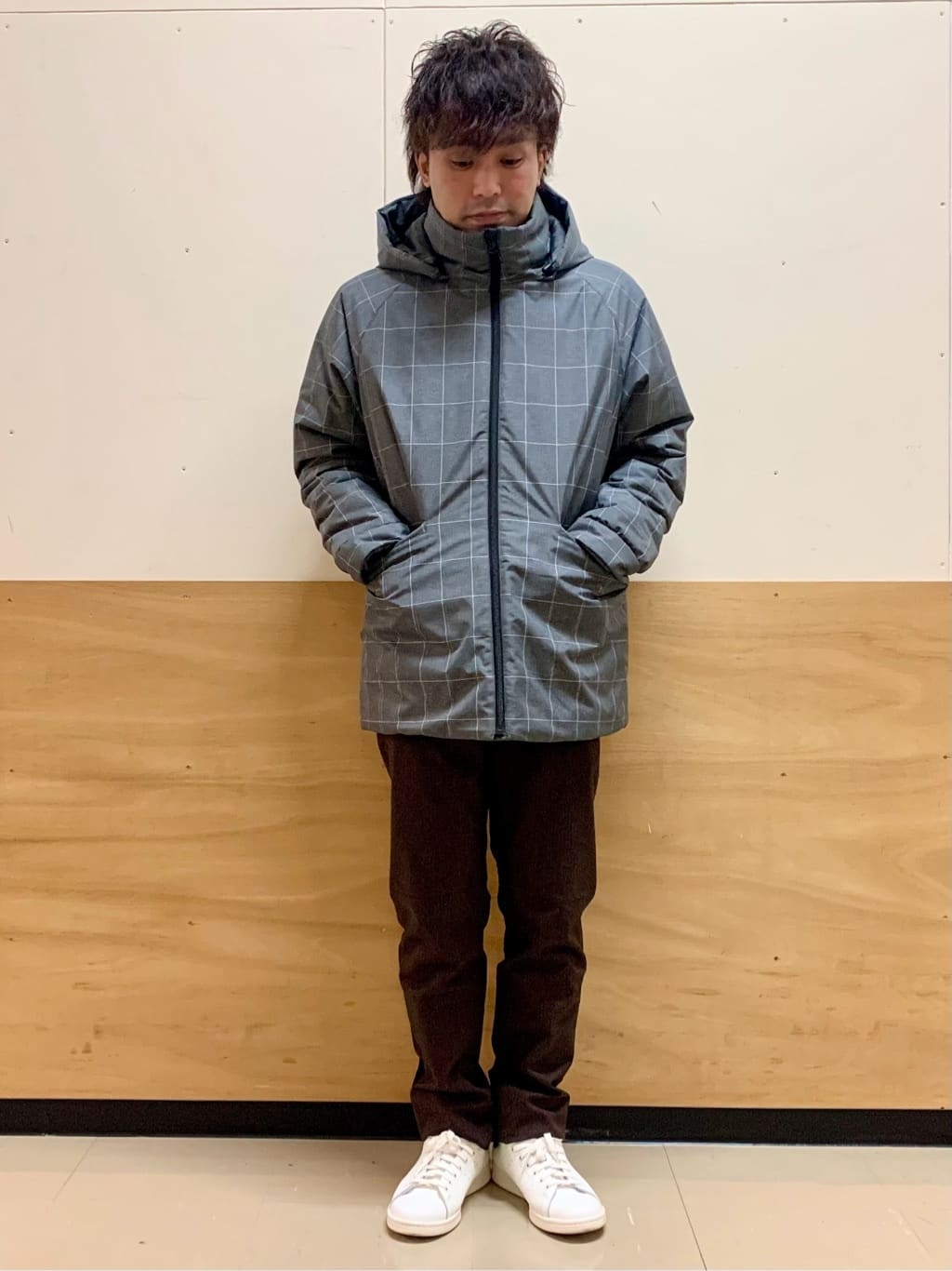 MATUさんの「THE SHOP TK｜【軽くて、暖かい】SORONA／ソロナ 中綿ブルゾン 防風/軽量/洗濯機OK/フード脱着可」を使ったコーディネート