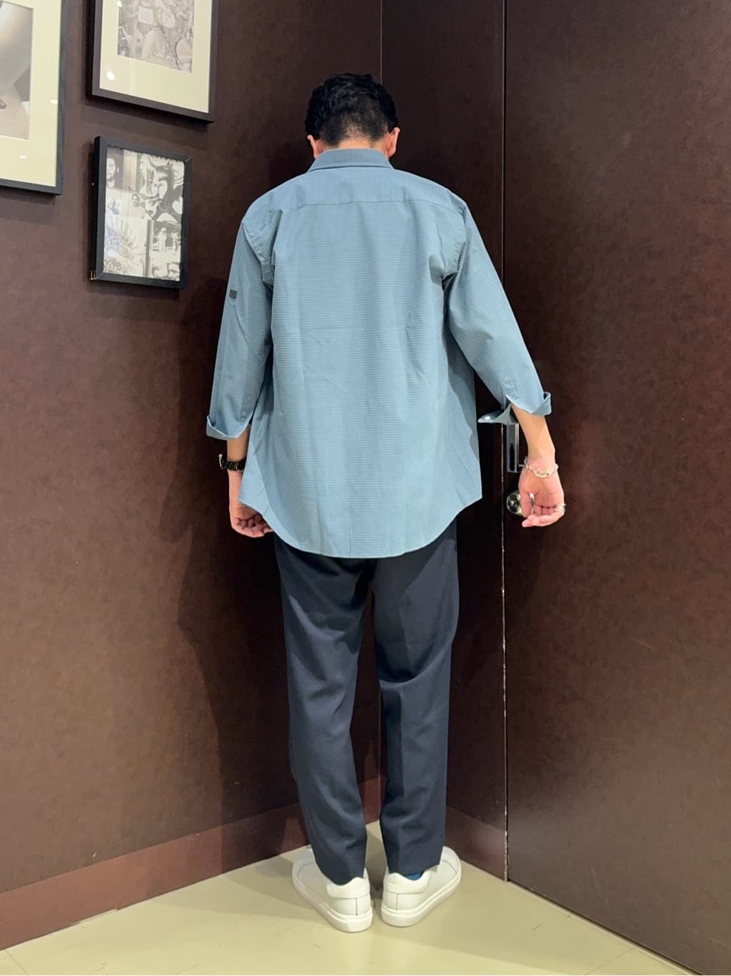 shuheiさんの「TAKEO KIKUCHI｜【COOL CITY WEAR】DotAir（R）サッカー シャツ」を使ったコーディネート